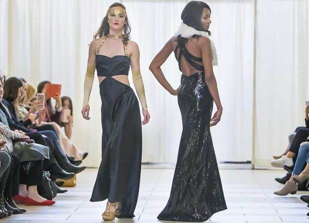 womens-designer-black-party-gown-seattle-fashion-show