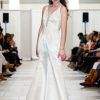 white ivory modern designer custom wedding prom dress