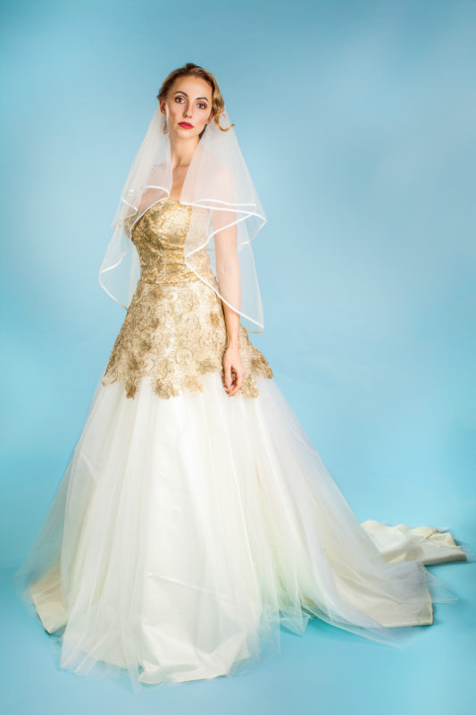 Ivory Designer Princess Cathedral Train Wedding Dress