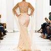 blush peach designer prom custom long dress seattle fashion