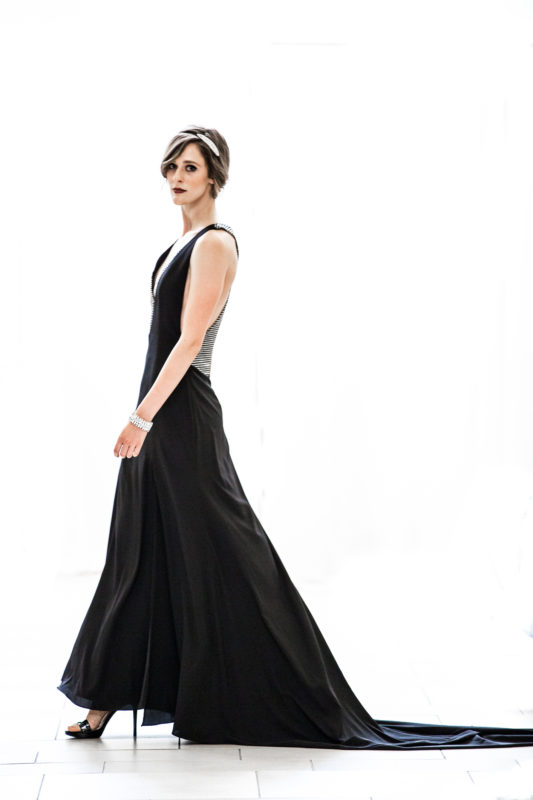prom black silver long designer dress couture redcarpet bellevue seattle fashion boutique
