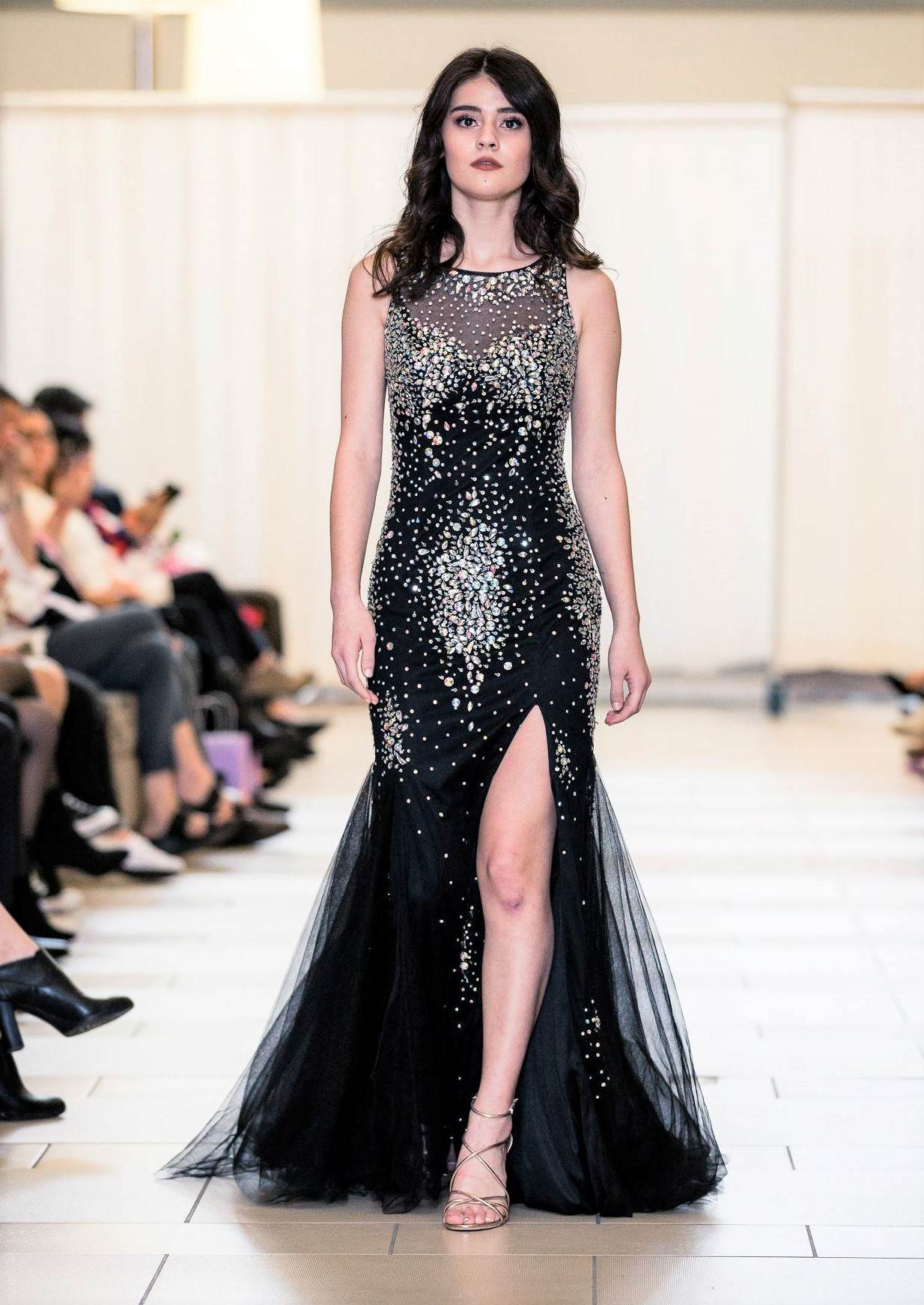 black rhinestone glamourour pagaent prom designer dress