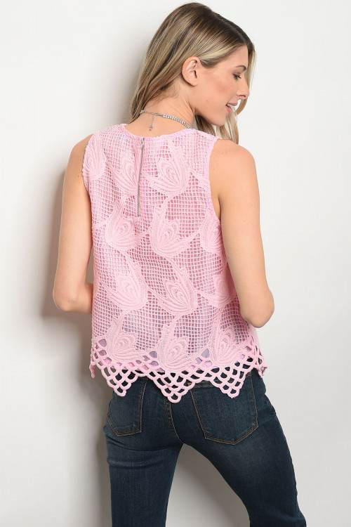 pink netted top B